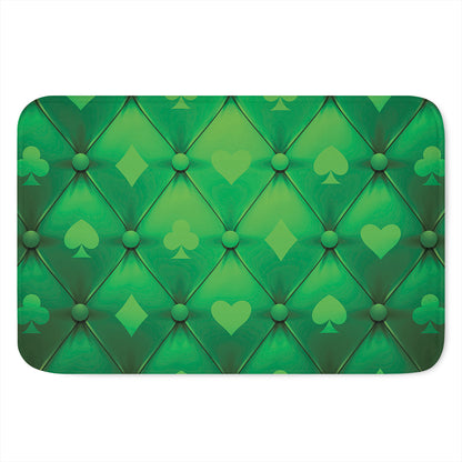 Green Playing Card Suits Pattern Print Indoor Door Mat