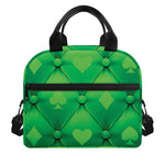 Green Playing Card Suits Pattern Print Insulated Lunch Bag
