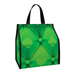 Green Playing Card Suits Pattern Print Insulated Lunch Tote