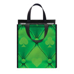 Green Playing Card Suits Pattern Print Insulated Lunch Tote