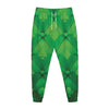 Green Playing Card Suits Pattern Print Jogger Pants