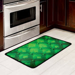 Green Playing Card Suits Pattern Print Kitchen Mat