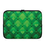 Green Playing Card Suits Pattern Print Laptop Sleeve