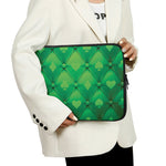 Green Playing Card Suits Pattern Print Laptop Sleeve