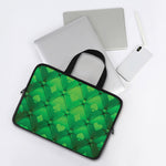 Green Playing Card Suits Pattern Print Laptop Sleeve With Handle