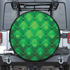 Green Playing Card Suits Pattern Print Leather Spare Tire Cover