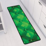 Green Playing Card Suits Pattern Print Long Kitchen Mat