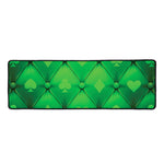Green Playing Card Suits Pattern Print Long Kitchen Mat