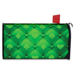 Green Playing Card Suits Pattern Print Mailbox Cover
