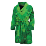 Green Playing Card Suits Pattern Print Men's Bathrobe