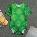 Green Playing Card Suits Pattern Print Men's Bodysuit