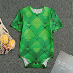 Green Playing Card Suits Pattern Print Men's Bodysuit