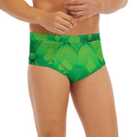 Green Playing Card Suits Pattern Print Men's Briefs