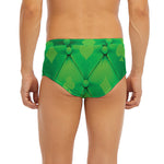 Green Playing Card Suits Pattern Print Men's Briefs