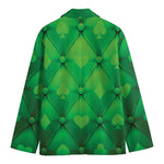 Green Playing Card Suits Pattern Print Men's Cotton Blazer