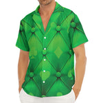 Green Playing Card Suits Pattern Print Men's Deep V-Neck Shirt