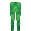 Green Playing Card Suits Pattern Print Men's Leggings