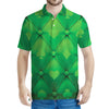 Green Playing Card Suits Pattern Print Men's Polo Shirt