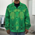 Green Playing Card Suits Pattern Print Men's Shirt Jacket