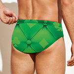 Green Playing Card Suits Pattern Print Men's Swim Briefs