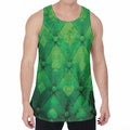 Green Playing Card Suits Pattern Print Men's Velvet Tank Top