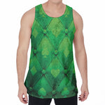 Green Playing Card Suits Pattern Print Men's Velvet Tank Top