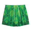 Green Playing Card Suits Pattern Print Mesh Shorts