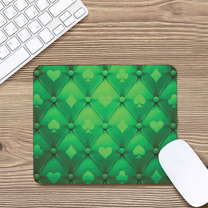 Green Playing Card Suits Pattern Print Mouse Pad
