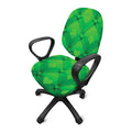 Green Playing Card Suits Pattern Print Office Chair Cover