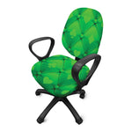 Green Playing Card Suits Pattern Print Office Chair Cover