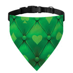 Green Playing Card Suits Pattern Print Over The Collar Dog Bandana
