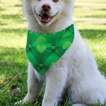 Green Playing Card Suits Pattern Print Over The Collar Dog Bandana