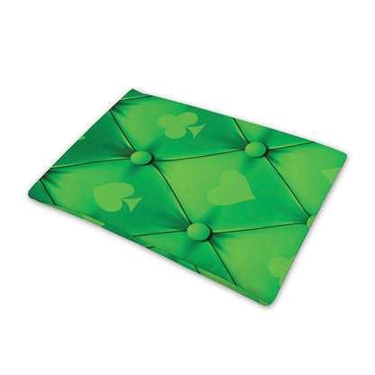 Green Playing Card Suits Pattern Print Pet Cooling Mat Cover