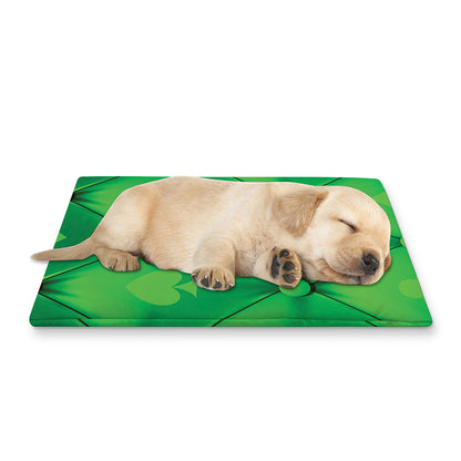 Green Playing Card Suits Pattern Print Pet Cooling Mat Cover