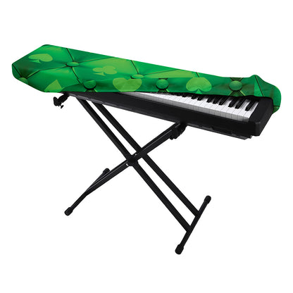 Green Playing Card Suits Pattern Print Piano Keyboard Cover