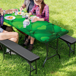 Green Playing Card Suits Pattern Print Picnic Table Cover