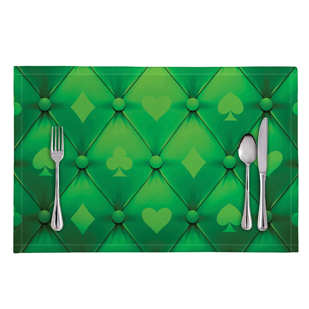 Green Playing Card Suits Pattern Print Placemat