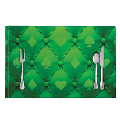 Green Playing Card Suits Pattern Print Placemat