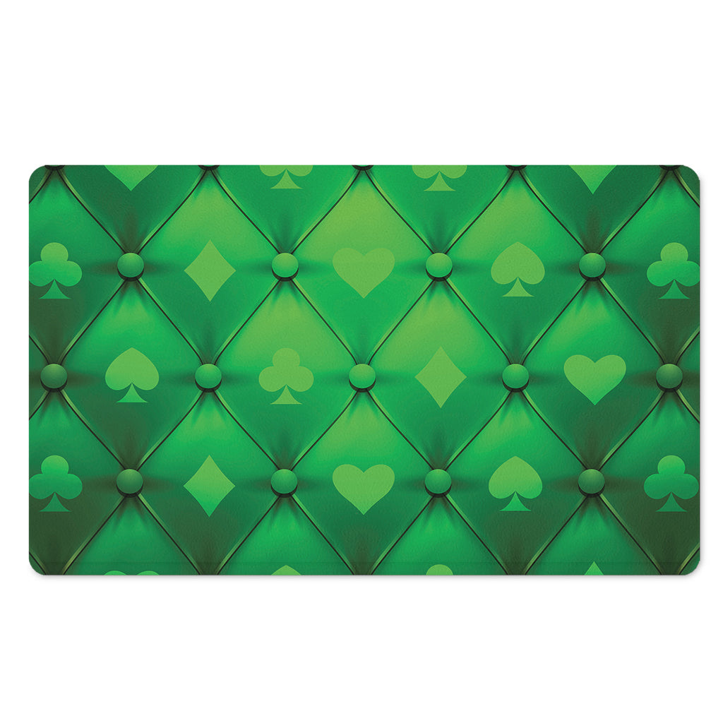 Green Playing Card Suits Pattern Print Polyester Doormat