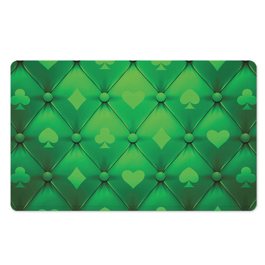 Green Playing Card Suits Pattern Print Polyester Doormat