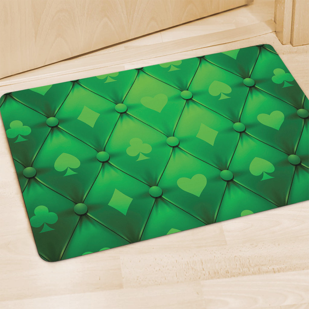 Green Playing Card Suits Pattern Print Polyester Doormat