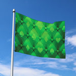 Green Playing Card Suits Pattern Print Polyester Flag
