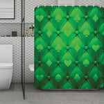 Green Playing Card Suits Pattern Print Polyester Shower Curtain