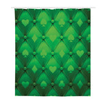 Green Playing Card Suits Pattern Print Polyester Shower Curtain