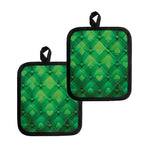 Green Playing Card Suits Pattern Print Pot Holders