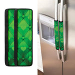 Green Playing Card Suits Pattern Print Refrigerator Handle Covers