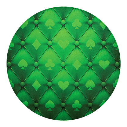 Green Playing Card Suits Pattern Print Round Blanket