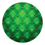 Green Playing Card Suits Pattern Print Round Blanket
