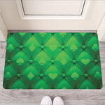 Green Playing Card Suits Pattern Print Rubber Doormat