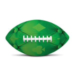 Green Playing Card Suits Pattern Print Rugby Ball